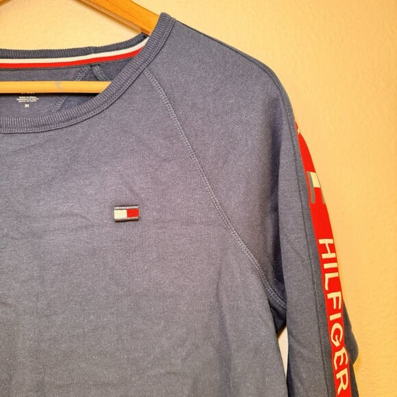Tommy Hilfiger Sport Dress Womens Medium Blue Fleece Crew Sweatshirt Pullover - Picture 4 of 10